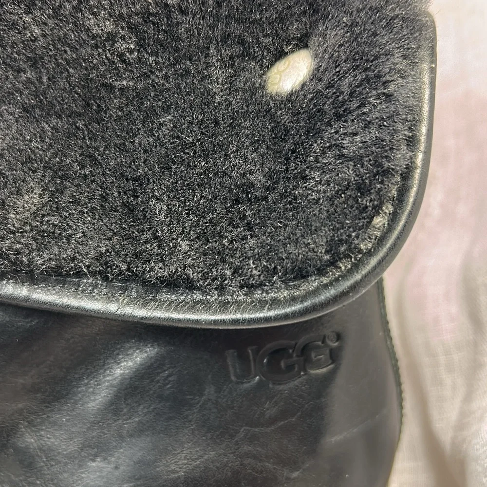 UGG leather and wooden clog ankle boot